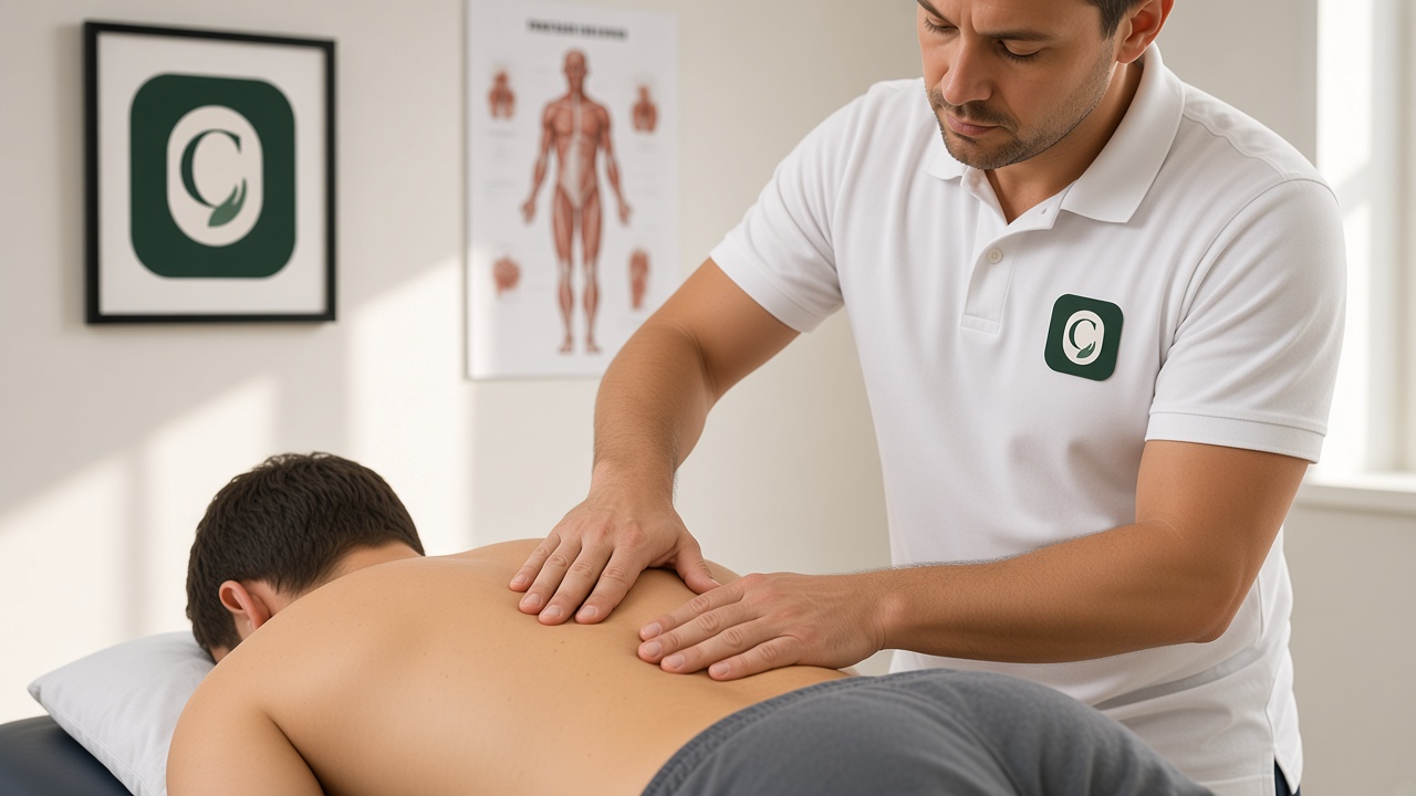 Terapia manual en la espalda en consulta